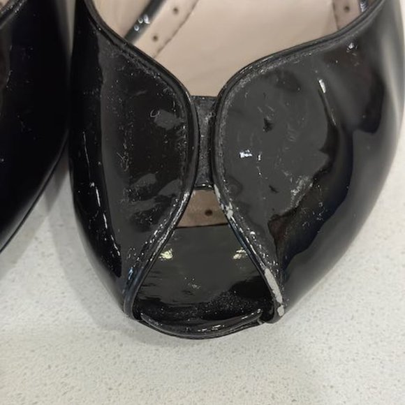 Marc by Marc Jacobs Patent Black Peep-toe Heels Sz 8 - Picture 3 of 7
